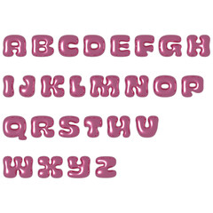 pink 3d metallized balloon text alphabet png