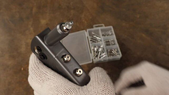 Load rivet nail on rivet pliers