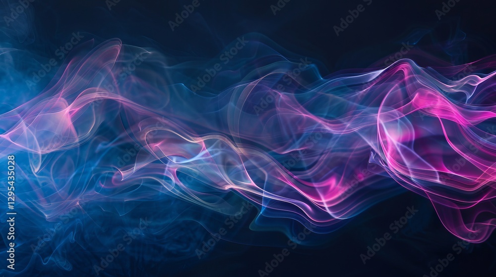 Poster vibrant abstract smoke swirls on black background with mesmerizing vapor patterns and bold visual co