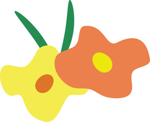 꽃 모양 들꽃 꽃잔디 일러스트 Flower-shaped wild flower illustration