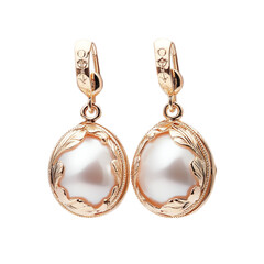 Elegant Pearl Earrings Rose Gold Design Jewelry Fashion Accessory,