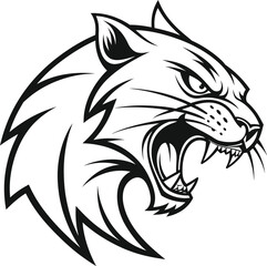 Naklejka premium Panther head logo template illustration vector