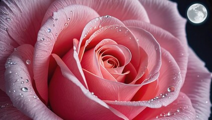 pink rose with water drops