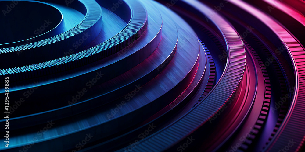 Aufkleber abstract concentric circles in neon colors with geometric pattern