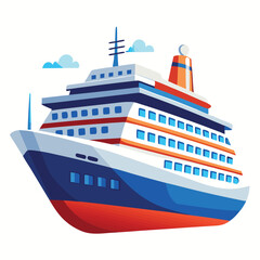 Obraz premium cruise ship vector illustration