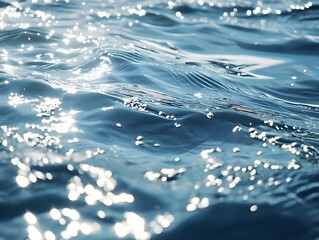 Water, Ocean Photo, Water Image, Shimmering Water, Sparkling Water, Blue Water, Clear Water, Pure Water, Water Stock Image, Generative AI