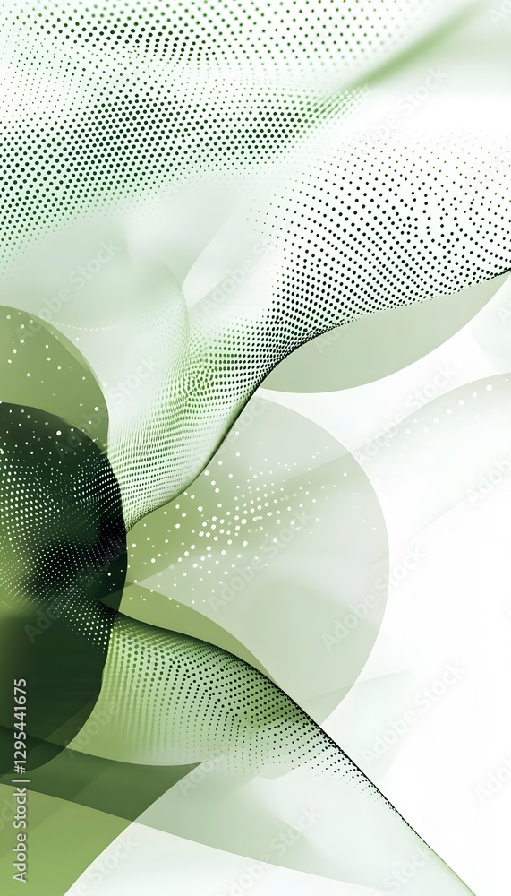 Aufkleber abstract design with flowing green shapes and dotted patterns