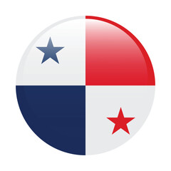Panama circle flag logo icon digital vector illustration