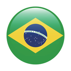 Obraz premium Brazil circle flag logo icon digital vector illustration