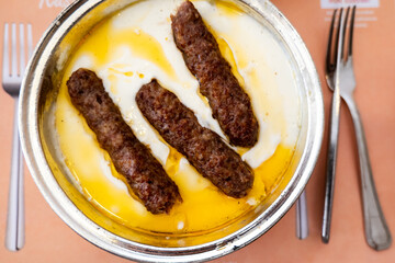 Ali Nazik kebab, one of the most famous Kebab varieties of Gaziantep city.