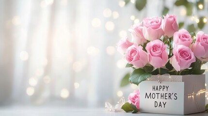 Happy Mother's Day with Pink Roses