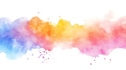 Vibrant Rainbow Watercolor Abstract Painting