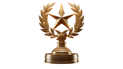 Golden Star Award Trophy Achievement Victory Success