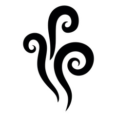 Obraz premium Aroma smell vector icon, aromas vaporize icon silhouette, smoke, steam icon vector in trendy flat style illustration isolated on white background.