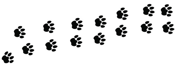 Animal pawprint trail. Footprints Vector illustration isolated in white background