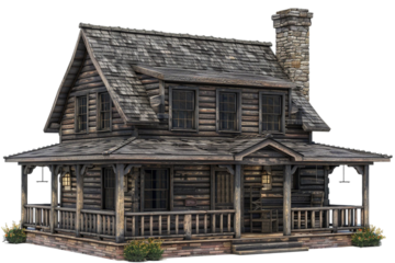 High-Quality 3D Rendering of a Desert House – Isolated on Transparent Background