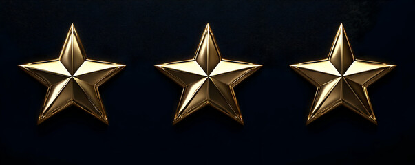 Obraz premium Golden Stars 3D Illustration