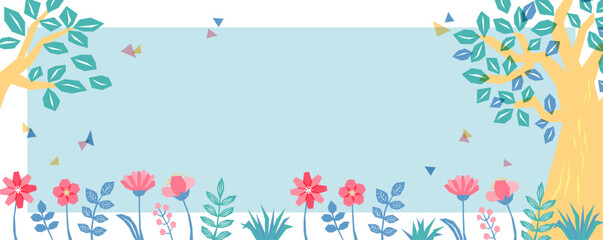 ラフなタッチの植物のイラストのフレーム_2