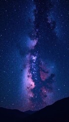 Obraz premium Celestial scene with stars and galaxy in the dark sky background, stars, Stars Galaxies, space