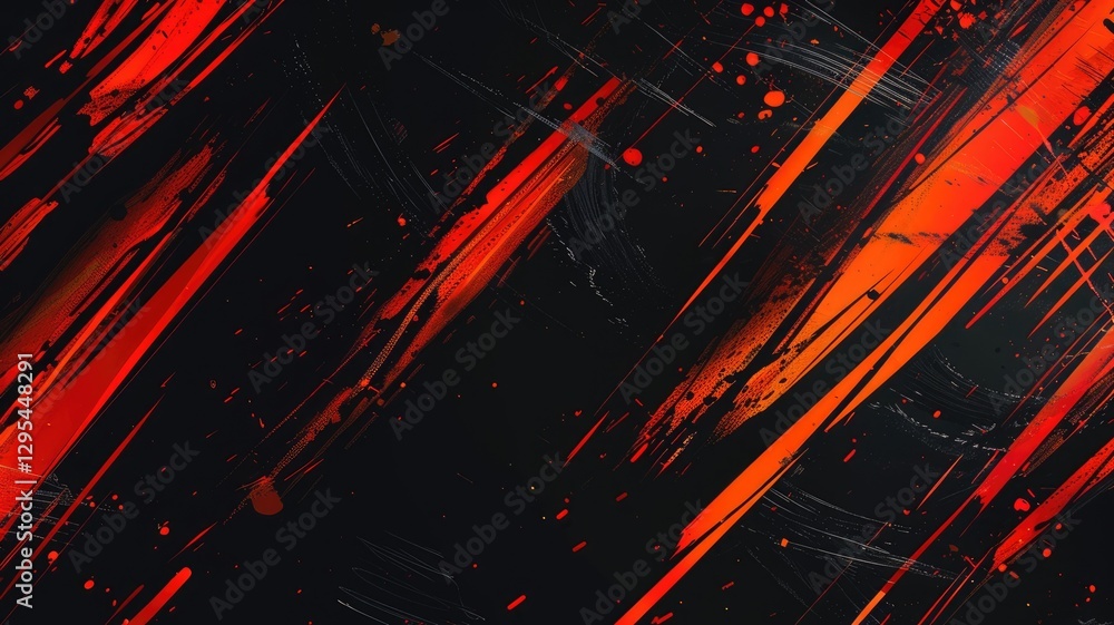 Poster this abstract background features bold orange and deep black elements, creating a striking visual co