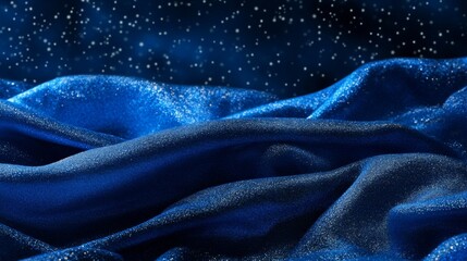 Obraz premium Midnight Blue Drapery: A Celestial Textile
