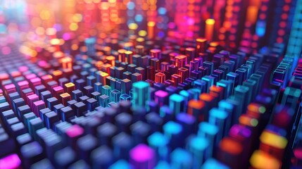 Abstract colorful block city.