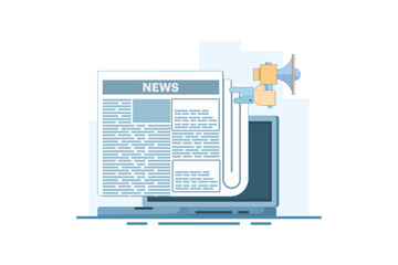 Latest News Concept, Online News. Information about events, activities, announcements. Email news, subscriptions, promotions. Information about events activities or information and announcements. Web