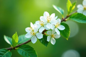 Obraz premium Fragrant white blooms on a deciduous shrub branch, botanical, elderflower, wildflowers