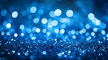 Abstract Blue Sparkle Background: Glimmering Lights and Festive Glitter