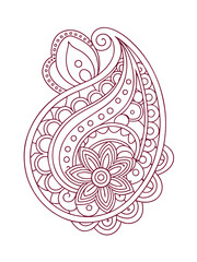 Intricate Paisley Pattern with Hidden Objects – Adult Coloring Book Page
