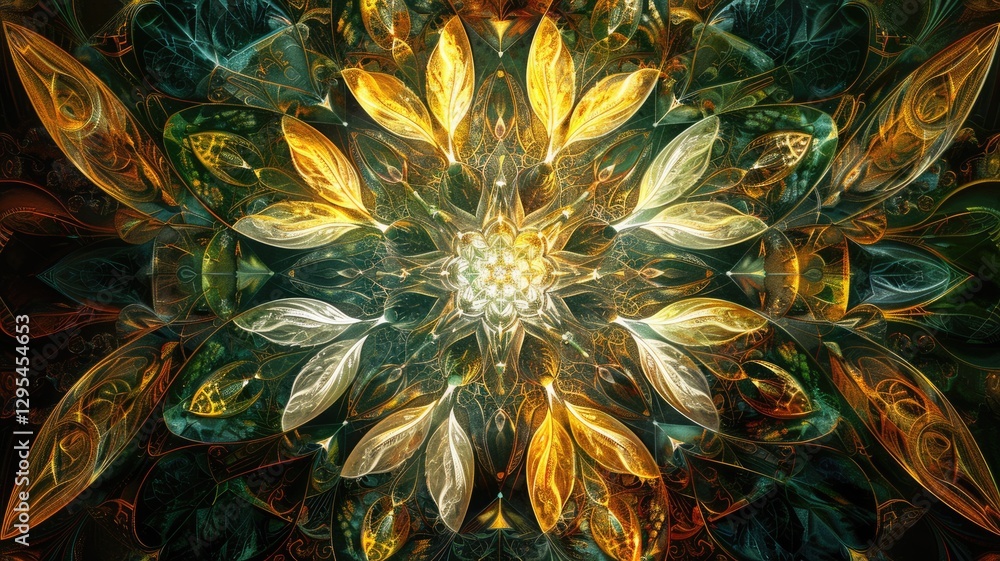 Poster abstract crystal texture effect decorated with vibrant light in modern design. seamless modern art o