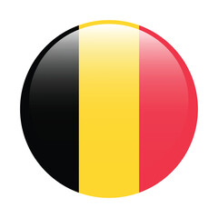 Belgium circle flag logo icon digital vector illustration