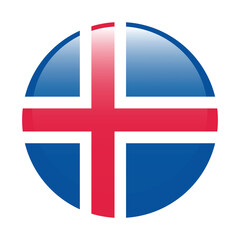 Fototapeta premium Iceland circle flag logo icon digital vector illustration