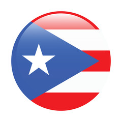 Puerto Rico circle flag logo icon digital vector illustration
