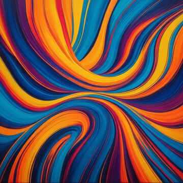 Abstract Art with Flowing Lines and Vibrant Colors, Dynamic Energy, Modern Digital Painting, Artistic Motion, Colorful Swirls, Expressive Brushstrokes, Creative Composition, Contemporary Abstract Desi