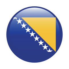 Flag of Bosnia and Herzegovina. Button flag icon. Standard color. Circle icon flag. 3d illustration. Computer illustration. Digital illustration. Vector illustration.