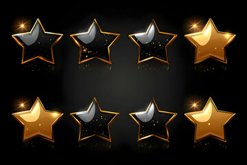 Fototapeta premium Gold & Black Star 3D Illustration