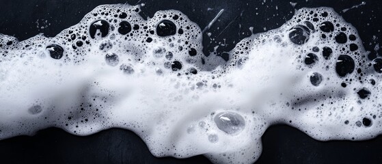 White Soap Suds on Charcoal 