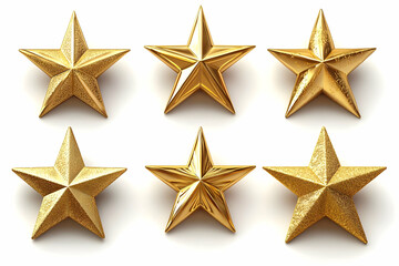 Obraz premium Gold Star 3D Render Set