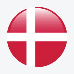 Denmark circle flag logo icon digital vector illustration