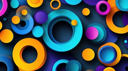 Colorful geometric design showcasing circles and rounded shapes overlapping