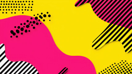 Fototapeta premium Vibrant pop art background featuring bold colors and dynamic shapes