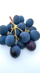 Juicy Dark Blue Grapes Bunch Closeup Photo
