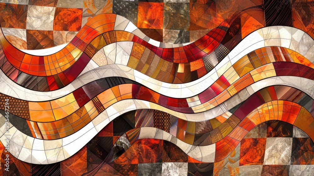 Poster explore this abstract digital artwork featuring complex patterns and vibrant colors. ideal for creat