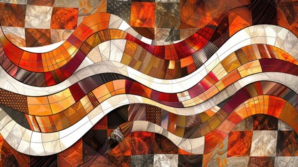 Obraz premium Explore this abstract digital artwork featuring complex patterns and vibrant colors. Ideal for creative projects, this piece enhances any modern space.