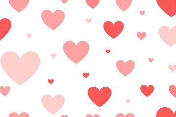 bunch of red and pink hearts on a white background
