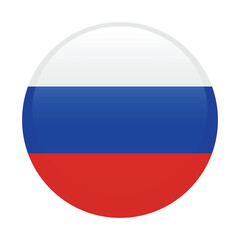 Russia circle flag logo icon digital vector illustration