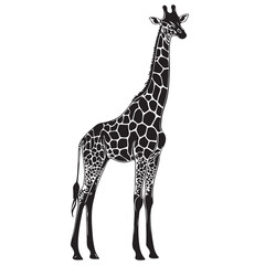 Naklejka premium Giraffe silhouette design for t-shirt and logo.