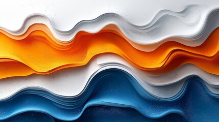 Obraz premium Abstract Waves of Color: A Symphony in Orange, Blue, and White