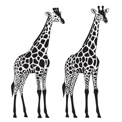 Obraz premium Minimalist Giraffe silhouette design for t-shirt and logo used.